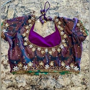 Gorgeous Hindi cropped blouse hippie gypsy size medium